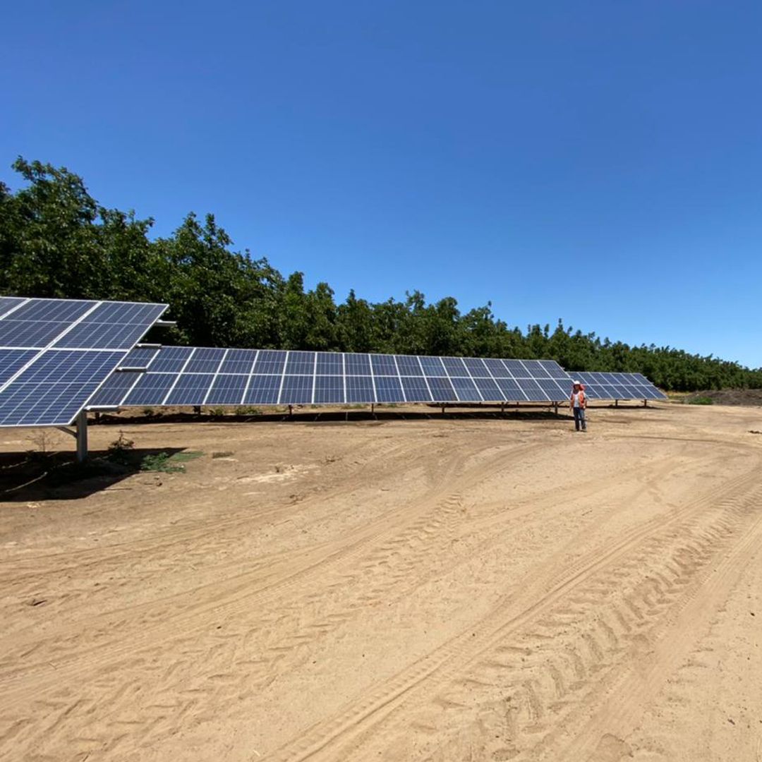 Planta solar en piso para bombas de riego agrícola en Rapel